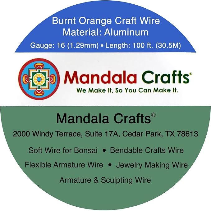 Mandala Crafts 16 Gauge Burnt Orange Anodized Aluminum Craft Wire, 100 FT | - Image 3