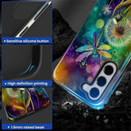 for Samsung Galaxy S23 Plus Case, Dragonfly Dandelion Colorful Pattern Glossy 2 - Image 4