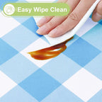 Smiry Rectangle Table Cloth, Waterproof Vinyl Tablecloth - Image 3