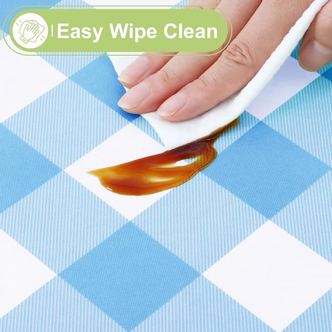 Smiry Rectangle Table Cloth, Waterproof Vinyl Tablecloth - Image 3
