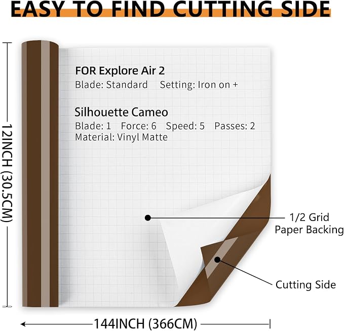Glossy Brown Permanent Vinyl Roll - Image 4