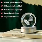 IFOLAINA 3D Butterfly Crystal Ball Decor Lamp Gifts Ideas - Image 2