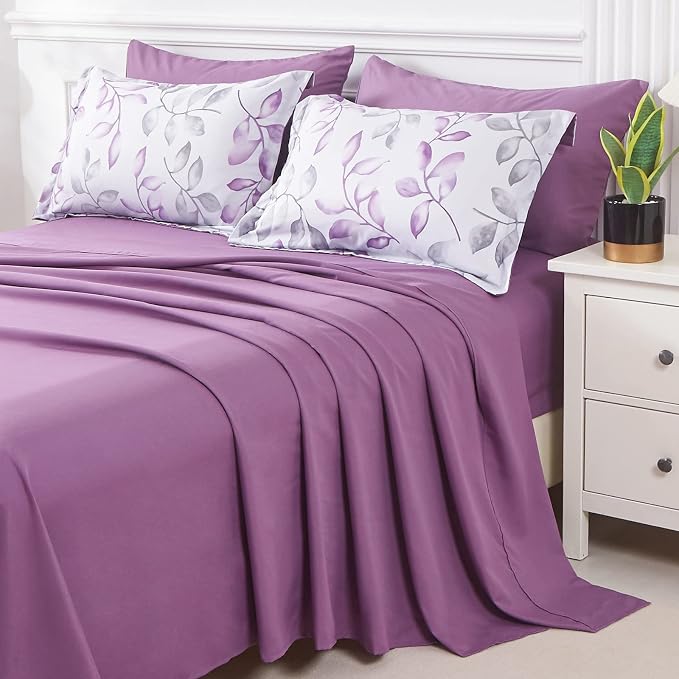 Yogeneg Botanical Comforter Set Queen Size 7 PCS Bed in a Bag, Soft Microfiber - Image 4