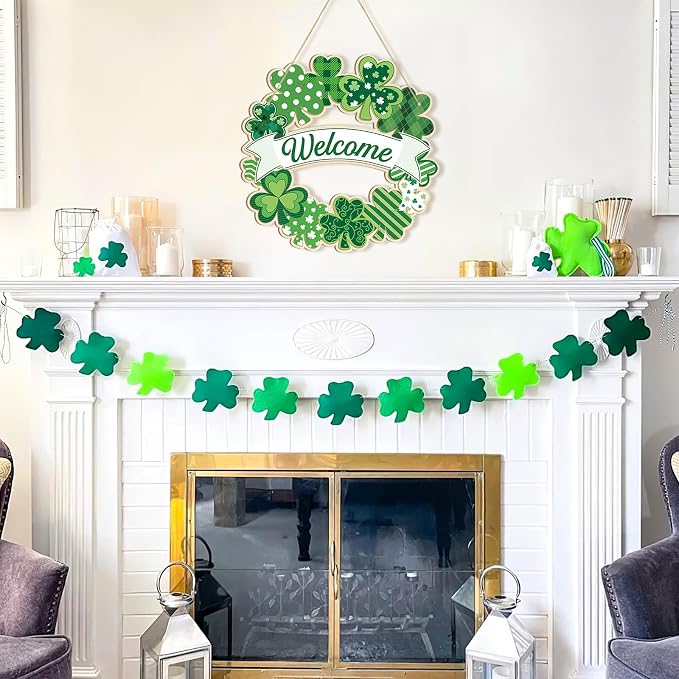 Large Size 12" Wooden Shamrock Ornaments to Paint, St. Patrick's Day Decoration - Image 3