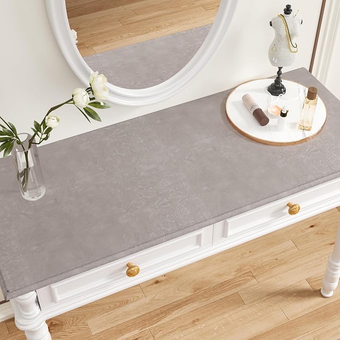 CHIHUT 12''x100'' Light Grey Self Adhesive Velvet Drawer Liner Roll Removable - Image 4