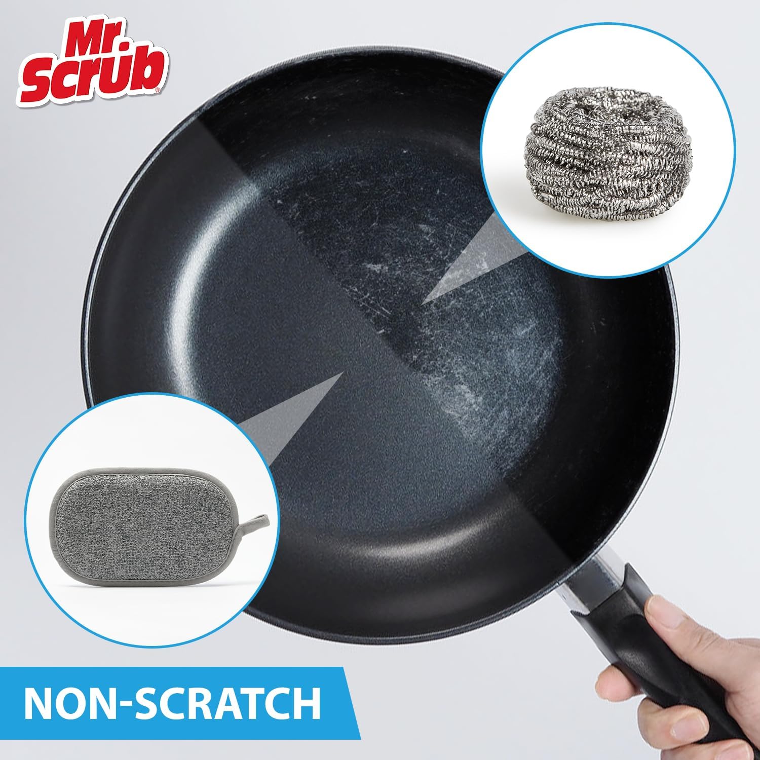 All-Purpose Sponges Kitchen, Non Scratch Dish Sponge for Washing Dishes Cleaning Kitchen, Rough Scrubbers Side for Non-Stick Cookware, Soft Microfiber Scrub Side for Dishes（6 Pack, Large）