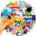 50 Pieces of Transparent Cartoon Dripping Paint Stickers, Suitable - Image 2