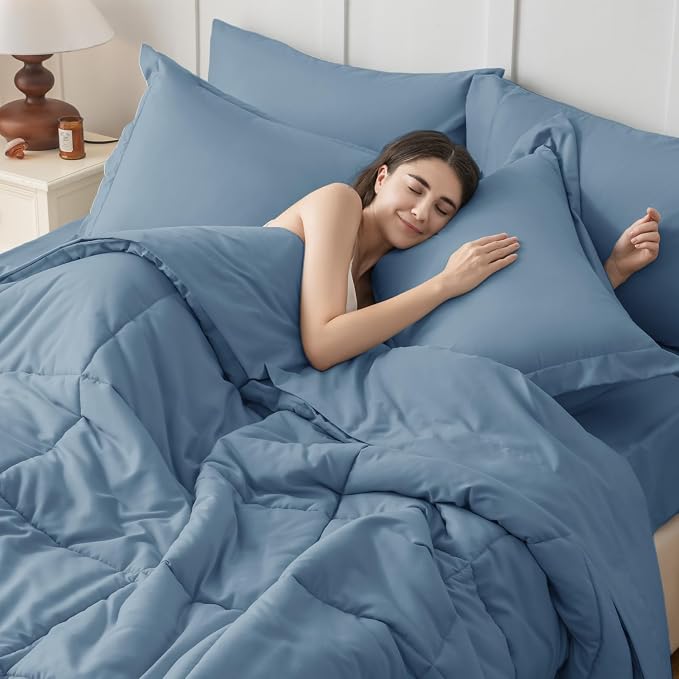 JOLLYVOGUE California King Comforter Set, Ultra-Soft Bed in a Bag Cal King Size - Image 6