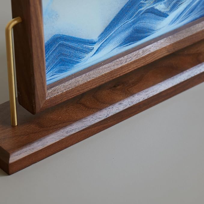 Solid Wood Oasis Mini Art Liquid Motion 360-Degree Rotation, Made of Black - Image 9