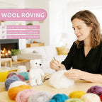 Wool Roving, Needle Felting Wool Pink Cherub, 3.4oz Natural Felting Wool - Image 3
