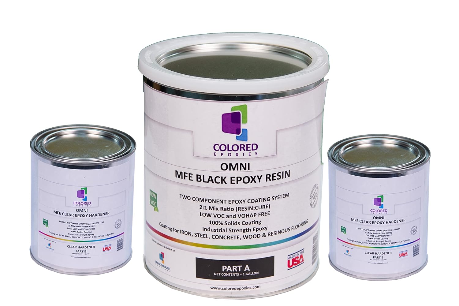 Colored Epoxies Black Epoxy Resin for Bar Tops, Table Tops, Wood, Concrete, Epoxy Art & Crafts 1.5 Gallon