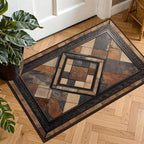 Vintage Geometric Faux Cashmere Non-Slip Rug, 15.7 x 23.6 Inches, Kitchen and by KKYEJLQYI