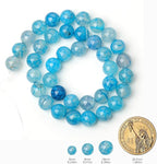 60pcs Smooth Natural Blue Agate Beads，6mm Dragon Vein Gemstone Round Loose - Image 2