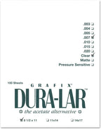 Grafix Dura-Lar 0.007" Film, Ultra Clear, Glossy 8.5"x11", Mylar/Acetate by Grafix