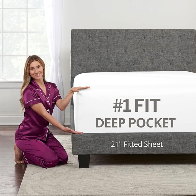 King Fitted Sheet Deep Pocket by DeaLuxeBedding