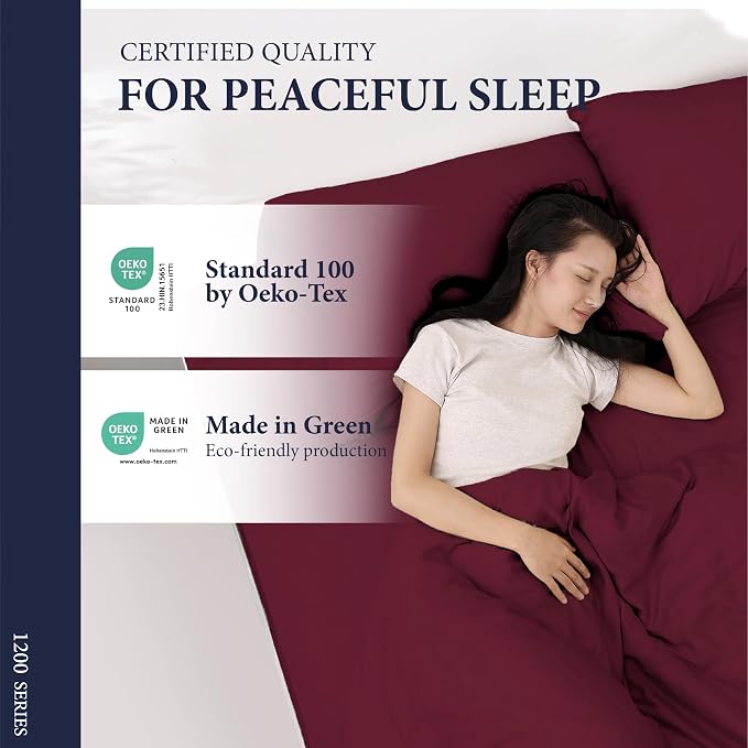 100% Egyptian Cotton Pillow Cases Standard/Queen Size Set of 2 - Image 5
