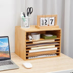 Ripeng 2 Pack Bamboo Puzzle Holder Rack, 7-Tier Adjustable Storage Organizer - Image 7