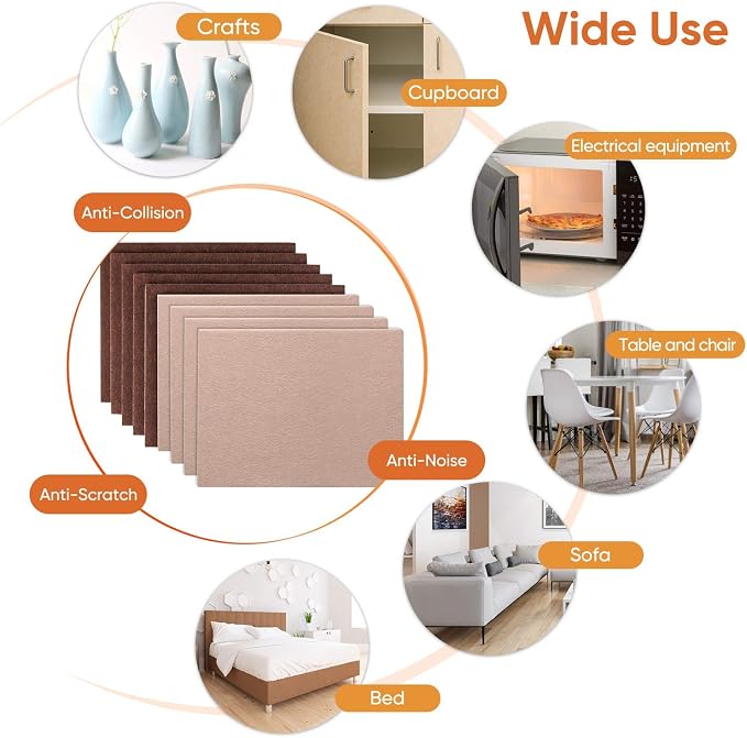 Felt Furniture Pads 10pcs 8" x 6", Cuttable Self Adhesive Furniture Pads - Image 6