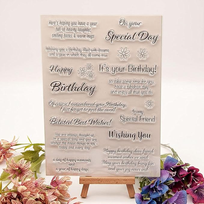 Special Day Blessing Words Clear Stamps Silicone Stamp Cards by AHTOLS
