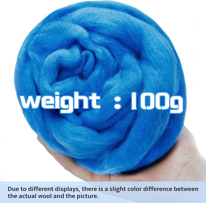 3.53oz Wool Roving, Fiber Roving Wool Top, Wool Felting Supplies, Chunky Yarn - Image 2