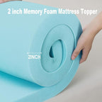 Memory Foam Mattress Topper 2inch+2inch Queen Size, Pressure-Relieving Bed - Image 5