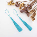 VAPKER 100 Pieces Light Blue Color 13cm/5-Inch Silky Handmade Soft Tassels - Image 5