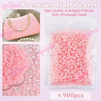 qiipii 900PCS 6mm Dark Pink Half Round Pearls Bulk - Image 2