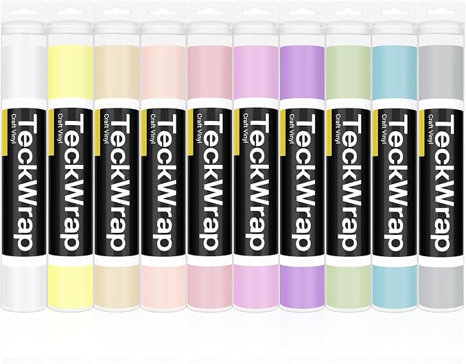 TECKWRAP 001 Matte Pastel Permanent Vinyl, 10 Boho Vinyl Adhesive Indoor & by TECKWRAP