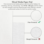 Mofuny Mixed Media Sketchbook 11x14, 50 Sheets - 110lb/180gsm Thick Paper - Image 3