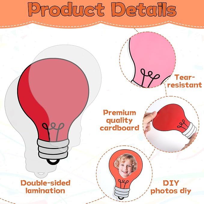 60PCS VBS 2026 Light Bulb Theme Cutouts Colorful Light Bulb Bulletin Board - Image 3