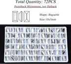 72Pcs Point Back Glass Rhinestones, 10 * 5MM Rectangle Shape Faceted - Image 2