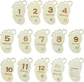 14 pcs Footprint Theme Unfinished Wooden Cutout Charms Baby Newborn Wood Cutouts by Gythara