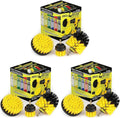 Drillbrush Bathroom Surfaces Tub, Shower, Tile & Grout All-Purpose Power Scrubber Cleaning Kit - 3 Count Nylon Bristle Drill Brushes - Yellow