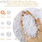 qiipii 7200PCS 3mm Small Pure White Round Half Round Pearls - Image 3