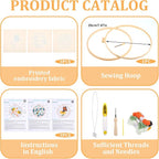 3 Pcs Punch Needle Kits, 7.87 Inch Cute Floral, Bees and Butterfly Punch Needle - Image 2