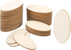 PATIKIL 60PCS Oval Wood Pieces 3.1 Inch Unfinished Oval Shape Wooden Blank by PATIKIL