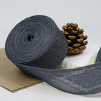 Navy Blue Burlap Ribbon 1-1/2 in X 10 Yard Dark Blue Wired Ribbon | Natural - Image 3