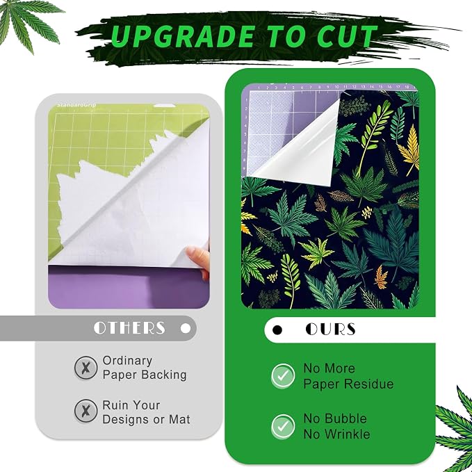 Tintnut Cannabis Pattern Permanent Vinyl 12 Sheets 12x10in Adhesive Vinyl | - Image 4