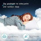 CushyOasis Memory Foam Pillows for Side, Back and Stomach Sleepers, Bed Pillow - Image 2