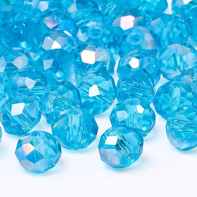 500pcs 6mm Crystal Glass Beads for Jewelry Making Faceted Rondelle Flat Beads by Nitopupu