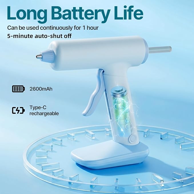 Cordless Hot Glue Gun, 30s Fast Preheating - Image 2