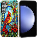 for Samsung Galaxy S24 Plus Case, Stained Glass Cardinal Bird Pattern Glossy 2 by Teonvpu