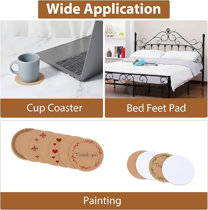 100 Pcs 3 Inch Round Self-Adhesive Cork Sheets, Wall Art & Decoration - Image 5