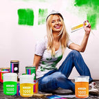 3 Sets Paint Container with Stainless Steel Mixing Ball, Plastic Paint Storage - Image 2