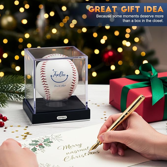 JupDec Baseball Display Case for Single Autograph Ball, UV Protected Stand Box - Image 7