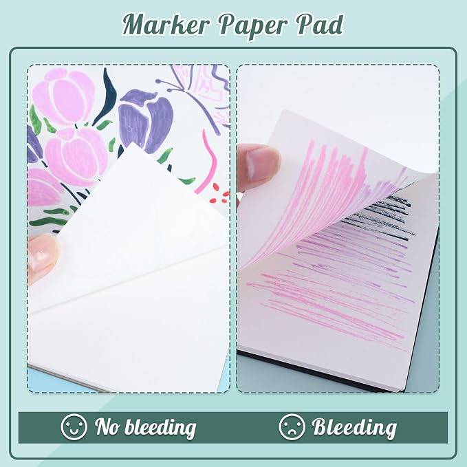 50 Sheets Marker Paper Pad, 5.8×8.3 Inch Bleedproof Art Sketch Pad, 73lb/120gsm - Image 4