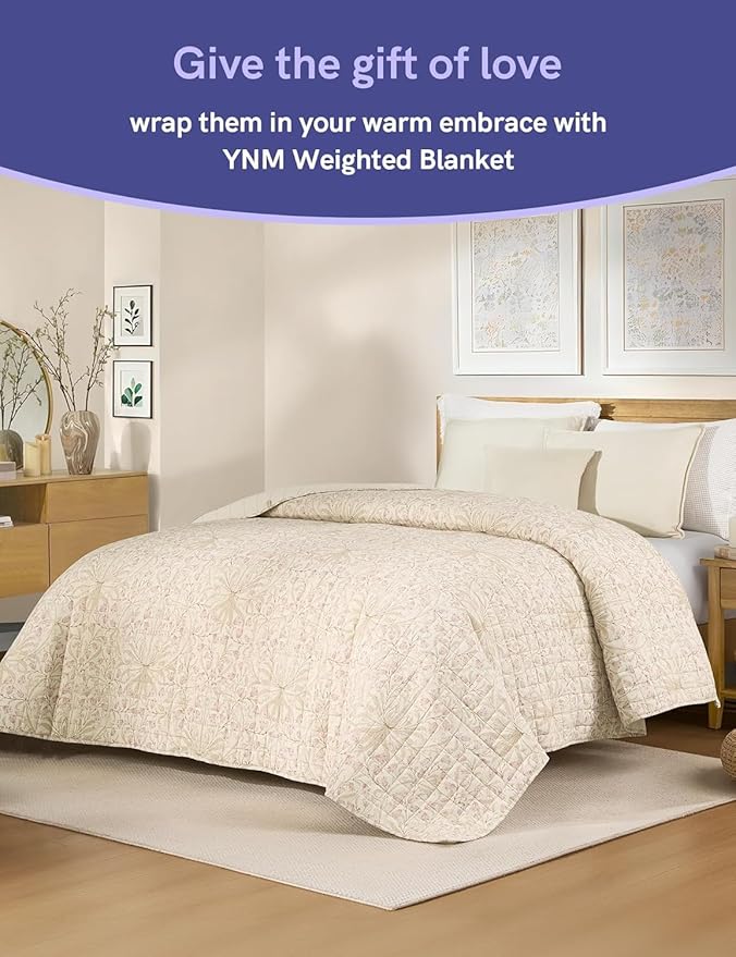 YnM 12lbs Weighted Blanket for Adults, Cotton Heavy Bed Throw Blanket for All - Image 4