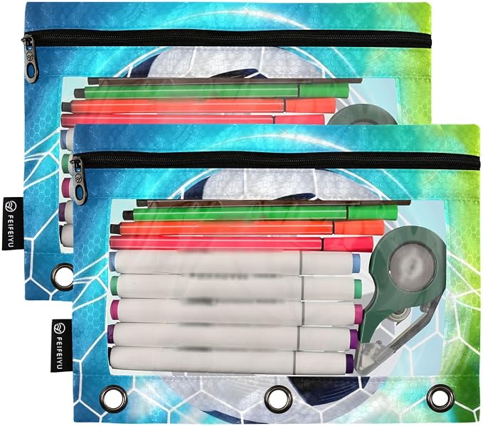 Soccer Ball Football on Field Pencil Pouch - Image 2