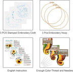 Louise Maelys 3 Sets Sunflowers Embroidery Kit - Image 2