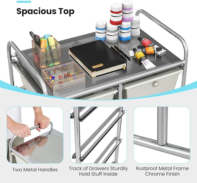 BECOMFORT 10-Drawer Rolling Cart - Image 6